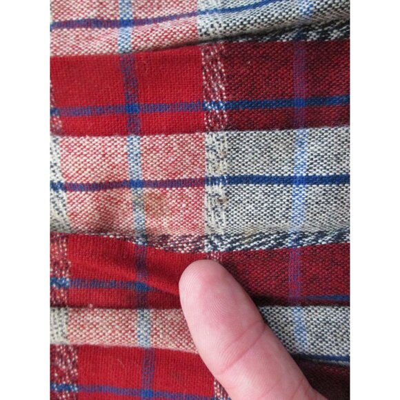 6/7 22" Waist Vintage Girl's Suspender Shorts Red Wool Plaid Pleated 1950's MCM - Picture 5 of 9